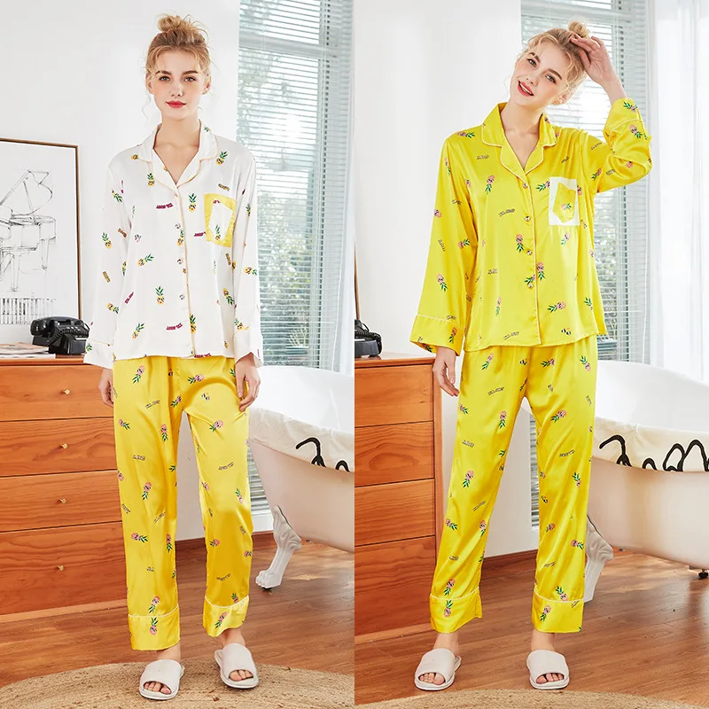 

Yao ting New Style Silk WOMEN'S Pajamas New Products Spring Summer Long Sleeve Tracksuit Two-Piece Set Tz1059