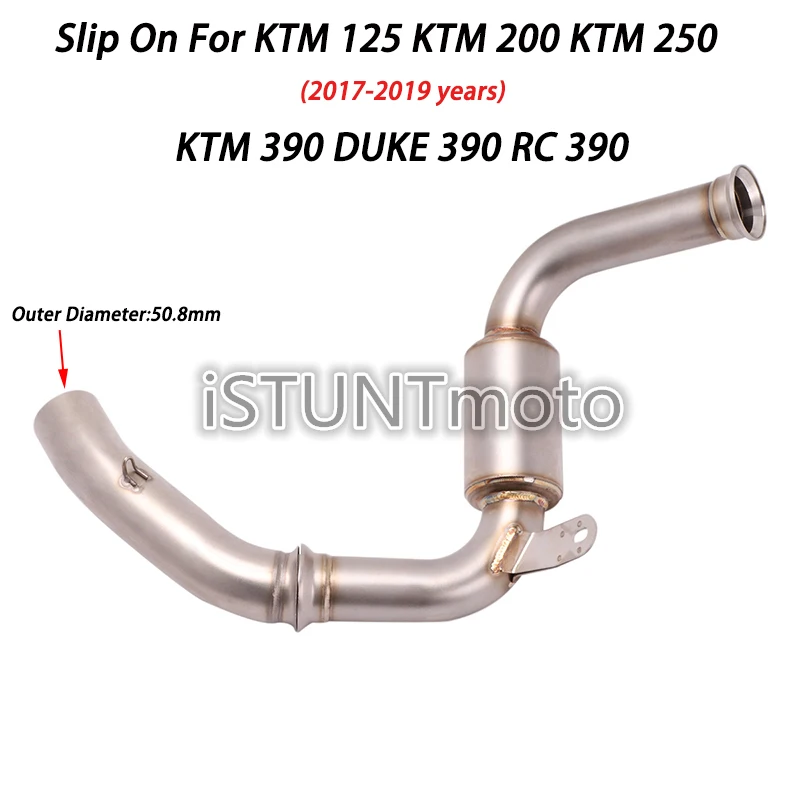 

Motorcycle Exhaust Escape Modified Connection Middle Link Pipe Slip On For KTM 125 250 390 DUKE 125 250 390 RC390 2017 2018 2019