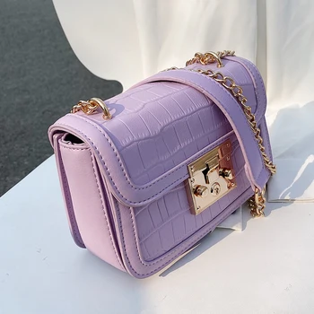 

Crocodile pattern Square Crossbody bag 2020 Fashion New Quality PU Leather Women's Designer Handbag Chain Shoulder Messenger Bag