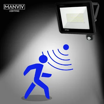 

PIR Motion Sensor LED Floodlight 10W 20W 30W 50W 100W 220V Waterproof IP66 Outdoor Wall Garden LED Spotlight Reflector Foco Lamp