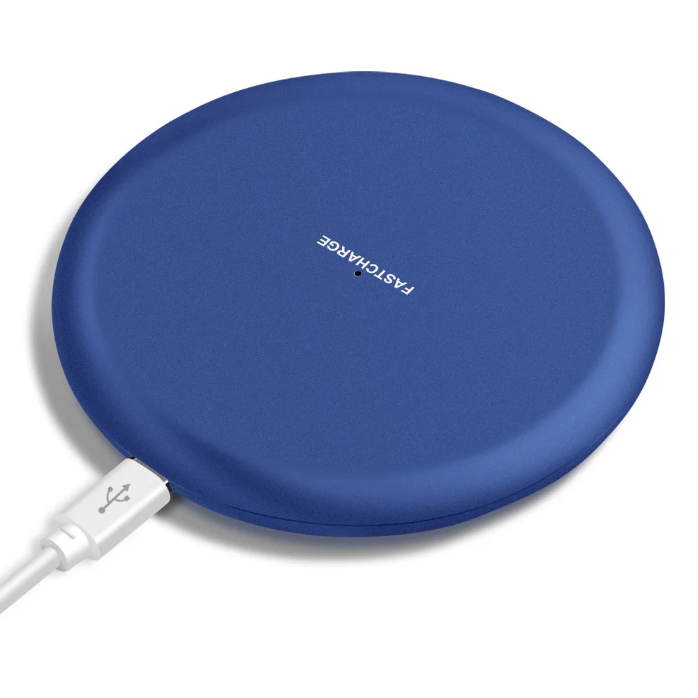 Wireless Charger for iPhone 6 6S 7 8 plus 11 X Xs Xr Qi Fast Wireless Charging Pad for Samsung S10 Note 9 AirPods Xiaomi Charger - Цвет: blue