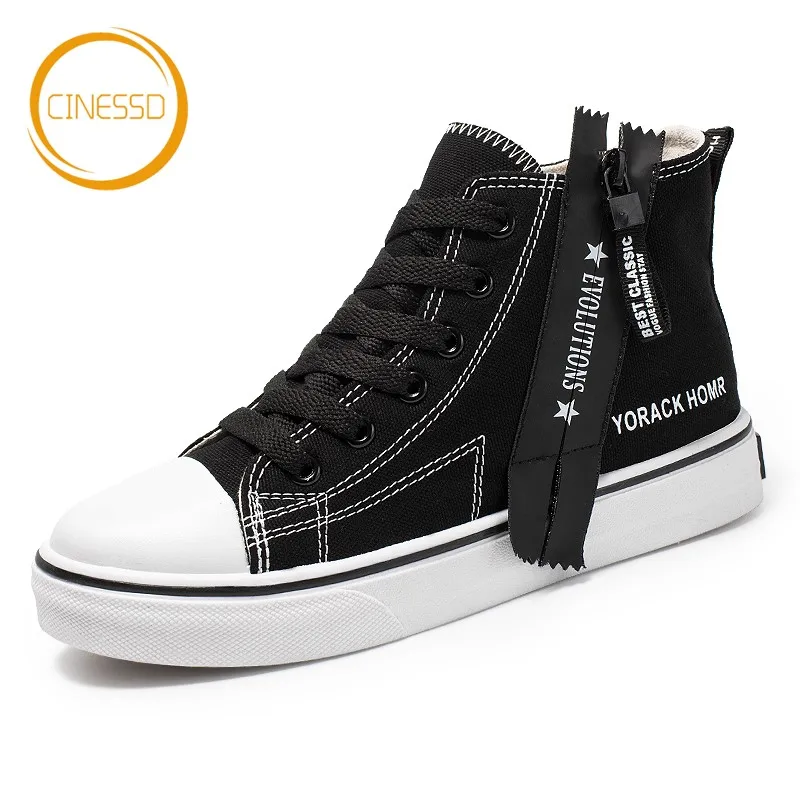 

CINESSD New Style Couples Skateboarding Shoes Unisex High-Top Lace-Up Casual Street Shoes Classic Canvas Sneakers Men and Women