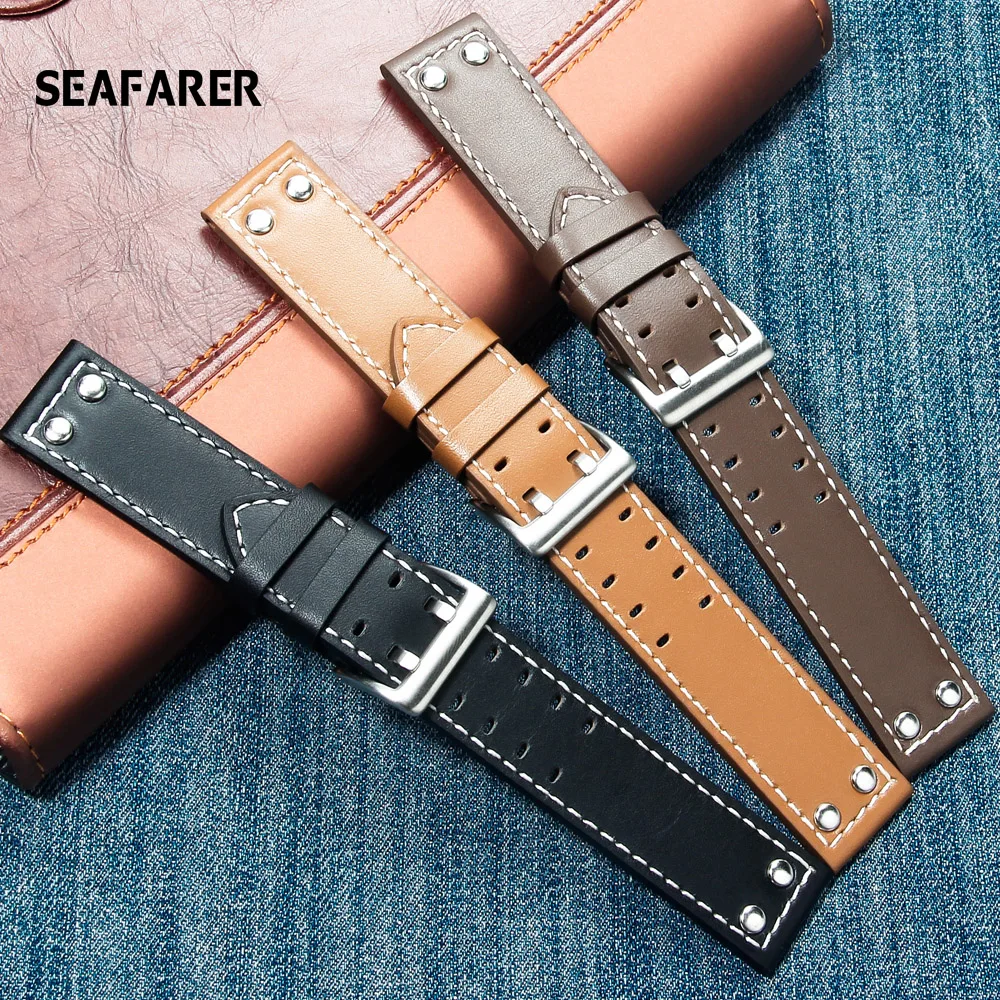 Genuine Leather Watch Band for Hamilton Khaki Field Watch H760250 H77616533  Watchband Seiko Watch Strap 20mm 22mm Button Buckle|Watchbands| - AliExpress