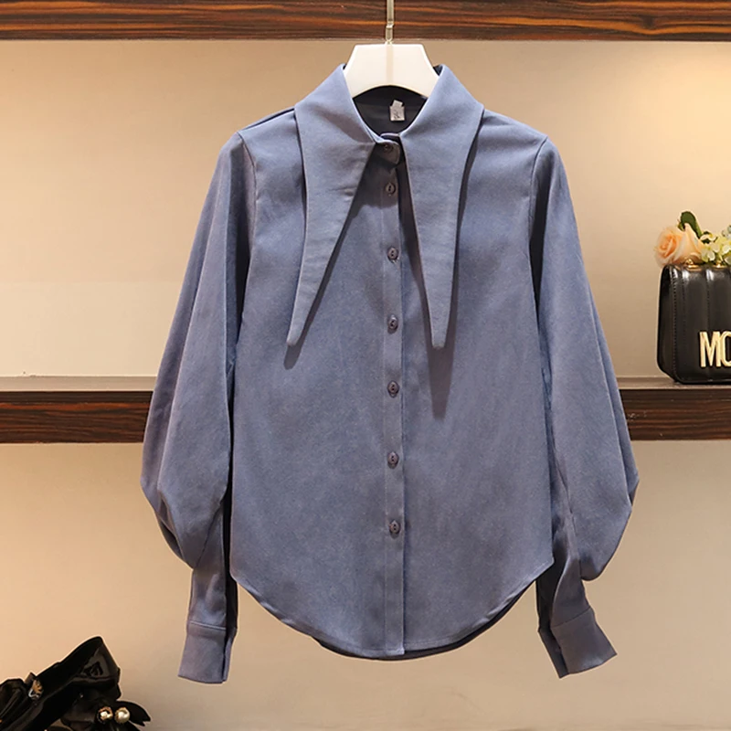 L-XXXL плюс размер женское платье из двух частей осень винтажные рубашки с длинными рукавами и модные шерстяные платья без рукавов с поясом