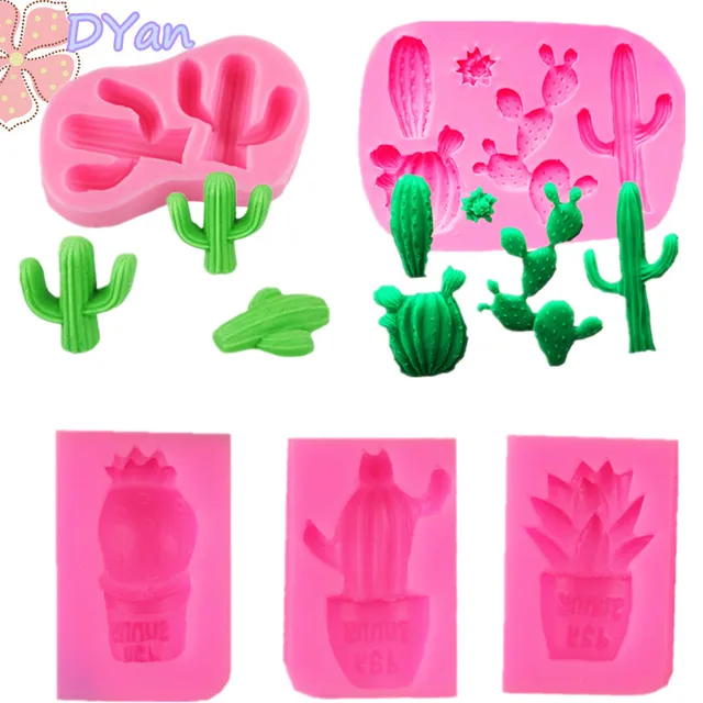 Pineapple Cactus Aloe Potted Fondant Silicone Mold DIY Baking Decoration Mold Cake Silicone Mold