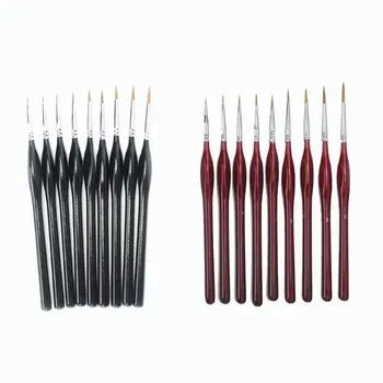 

9 Pieces Fine Detail Paint Brush Miniature Painting Brushes Kit Mini Paints Brush Set for Acrylic, Watercolor, Oil, Face