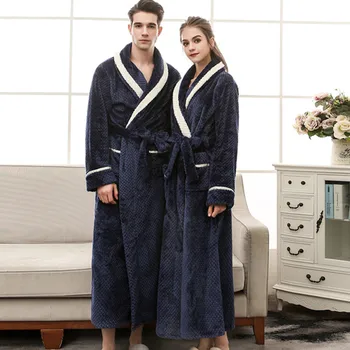 

Lovers Kimono Gown Bathrobe For Men&women Intimate Lingerie Sexy Loose Warm Sleepwear Comfortal Winter New Lounge Home Clothing