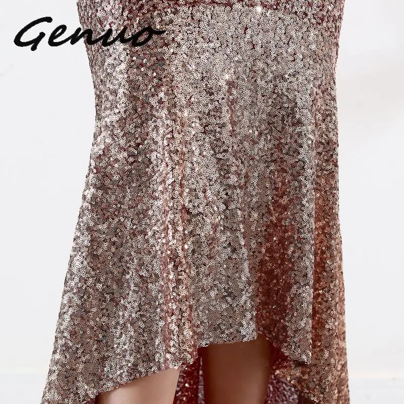 Genuo, новинка, Vestidos De Baile, сексуальные платья для вечеринок,, вырез лодочкой, подлинный, с блестками, ассиметричное, на заказ, Вечерние платья Русалка