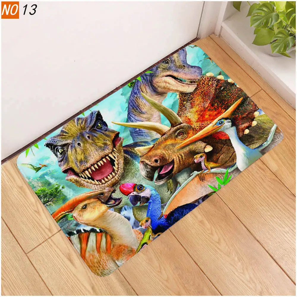 3D мягкий напольный коврик с принтом динозавра для кухни и спальни краями