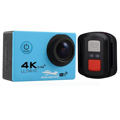 Синий Экшн-камера F60R Ultra HD 4 K, Wi-Fi, удаленная Спортивная камера 16MP 170 Wide Angel 30M Go, водонепроницаемая профессиональная камера для экстремальных видов спорта, видеокамера - Цвет: Синий