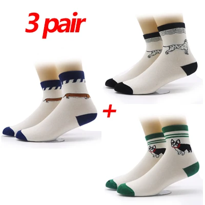 3 пар/лот, осенние женские носки, милые Мультяшные короткие носки, Зимняя мода, Harajuku, для студенток, для девочек, Забавный принт с животными, короткие носки - Цвет: Color 3