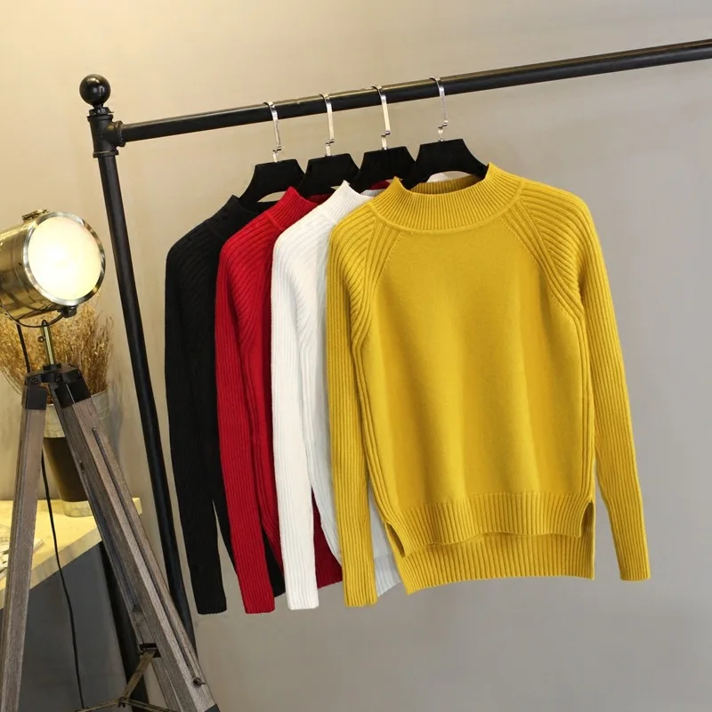 

Fashion Thick Loose Autumn Winter Knit Pullover Sweater Student Pull Femme Casual Short Top Irregular Women Warm Long Sleeve
