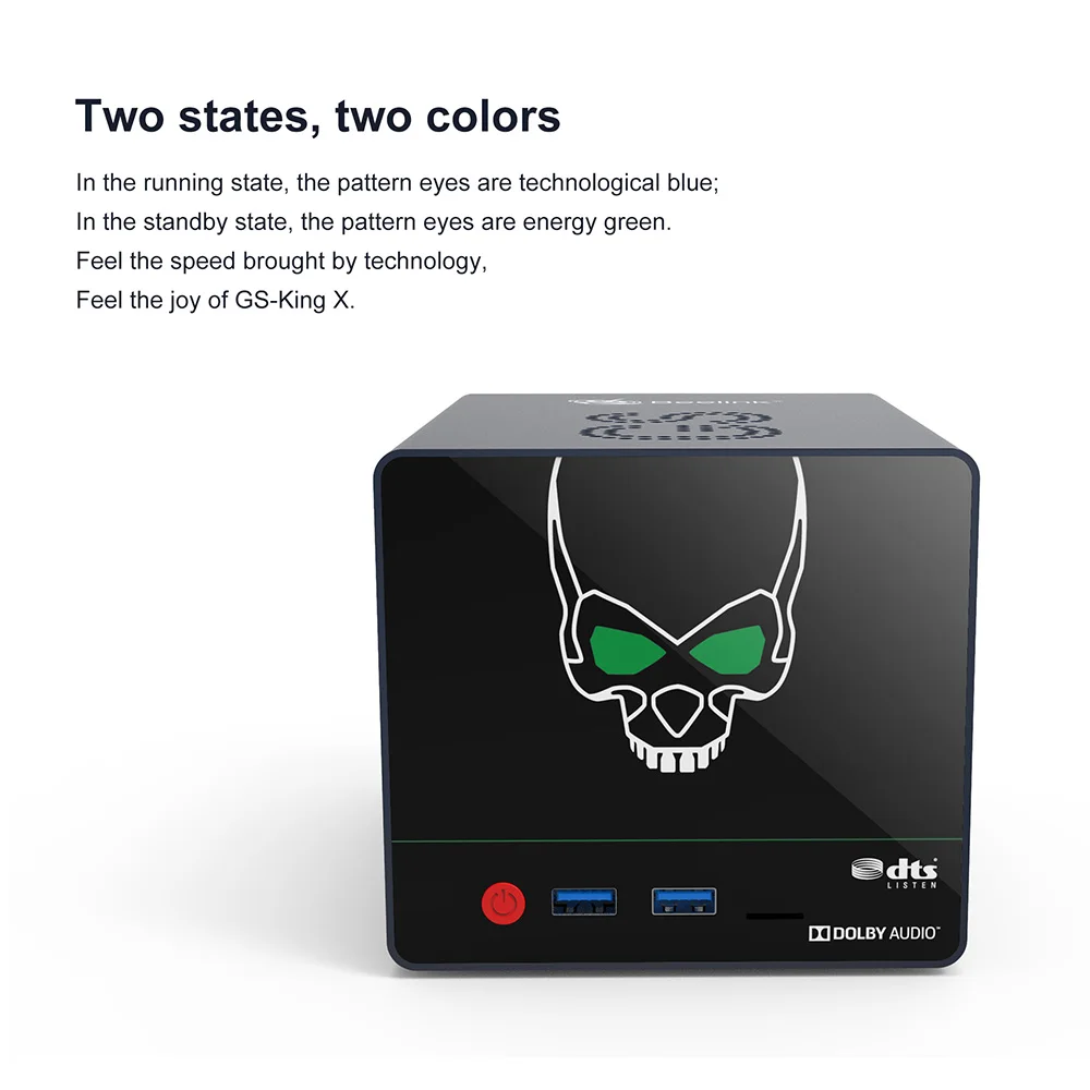 Beelink GS-King X Dual HDD NAS Hi-Fi Audio System Smart 4K TV Box with Dual 3.5 inch SATA HDD Amlogic S922X-H ARM G52 MP4 4GB DDR4 + 64GB EMMC 2.4GHz + 5.8GHz Dual-WiFi 1000Mbps - Black EU Plug