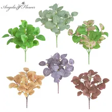 Зеленые искусственные листья, растения в виде листьев эвкалипта, материал для стен, Декоративные искусственные растения для дома, магазина, сада, вечерние, рождественские