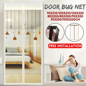 

Summer Mesh Net Anti Mosquito Insect Fly Bug Curtain Automatic Closing Door Screen Kitchen Curtain Magnetic Fastener
