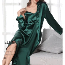 Для женщин пижамы имитация шелка платья для сна, одежда для сна комплект из двух комплект сексуальной пижамы, одежда для сна, домашняя одежда Детское Белье для сна