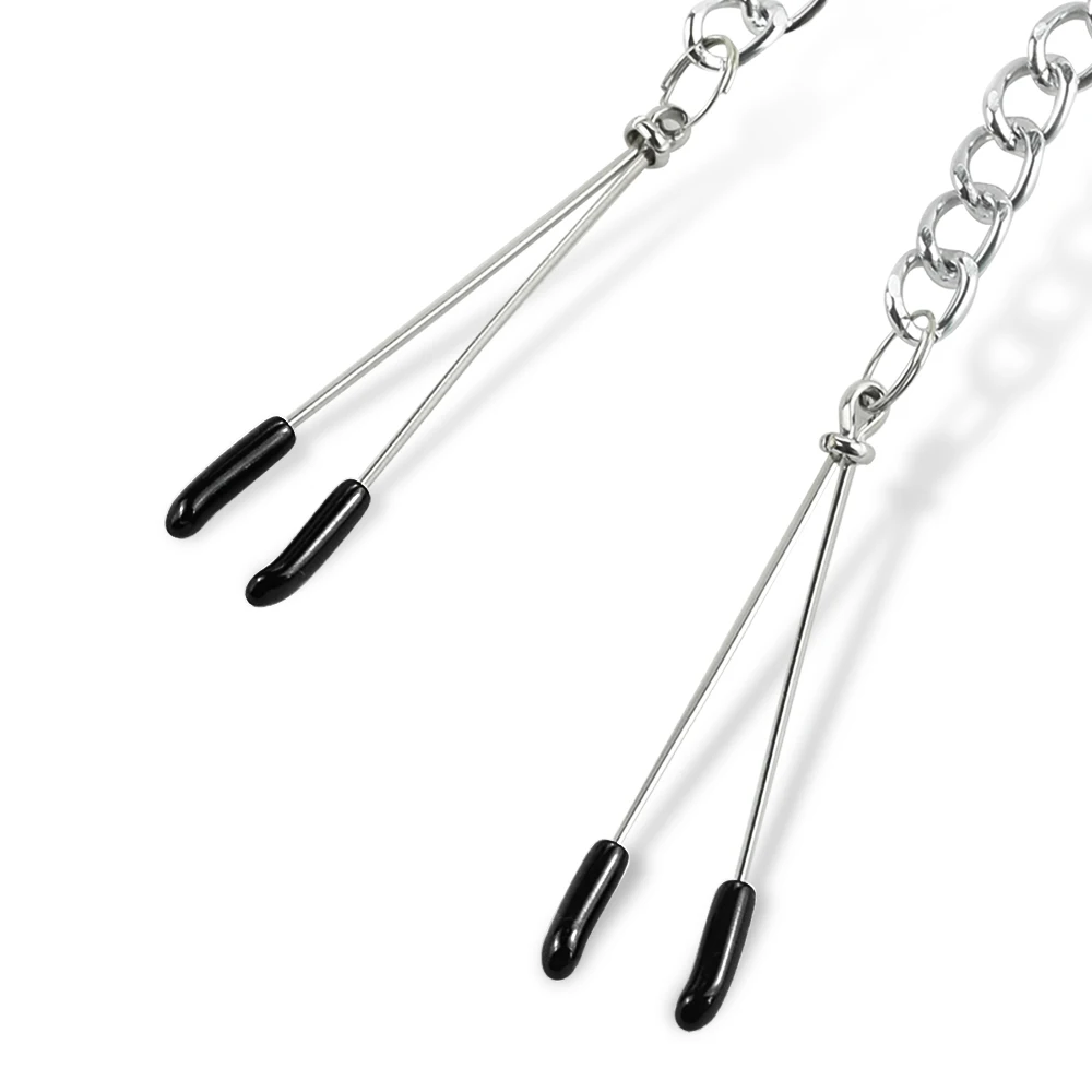 Breast Clips Chain SM Game Bondage Restraint iKenmu Stainless Steel Metal High Quality BDSM Nipple Clamps Sex Toy for Couple Fun