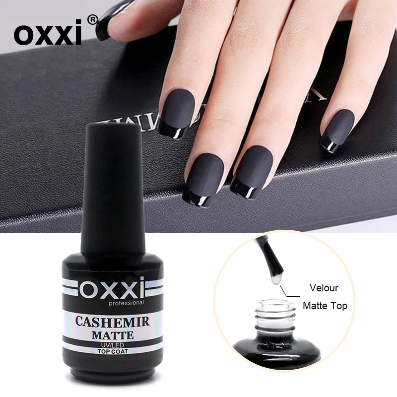 

oxxi 15ml Velour Matte Top Coat Gel lak Nail Art Long-Lasting UV Varnish Nail Gel Polish Base and Tops Primer Set For Nails Glue