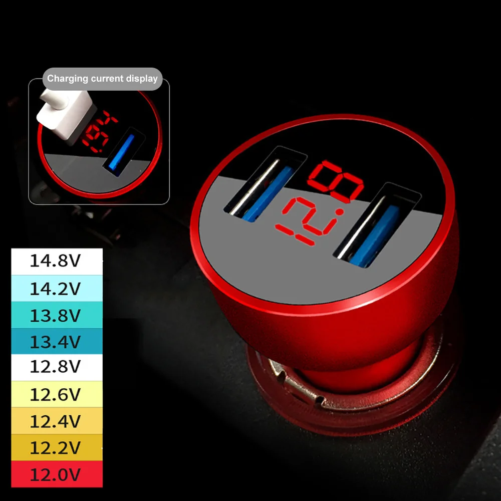 5V 3.1A двойной USB цифровой дисплей Быстрая зарядка авто телефон планшет зарядное
