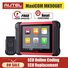 Autel maxicom mk906bt diagnóstico do varredor do carro ferramentas automotivas bluetooth ecu codificação pk maxisys ms906bt ms908s ms906