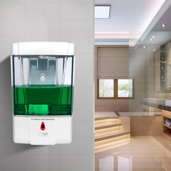 

Wall Infrared Automatic Liquid Soap Dispenser Touchless Hand Sanitizer Container Plastic Detergent Shampoo Dispensers