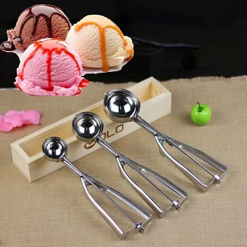 

Kitchen Gadgets Tools 4cm 5cm 6cm Kitchen Ice Cream Mash Potato Scoop Stainless Steel Spoon Spring Handle Kitchen Accessories