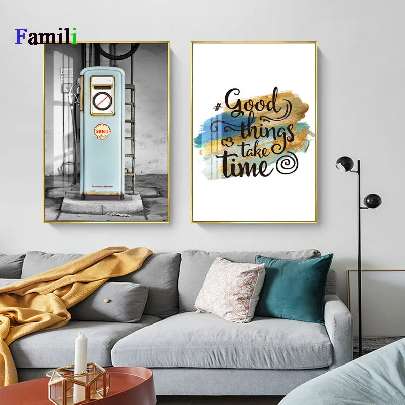 Description Picture 5 of itemNordic Posters and Prints Yellow Telephone Booth Bus Black White Wall Art London Pairs Wall Pictures for Living Room Decoration