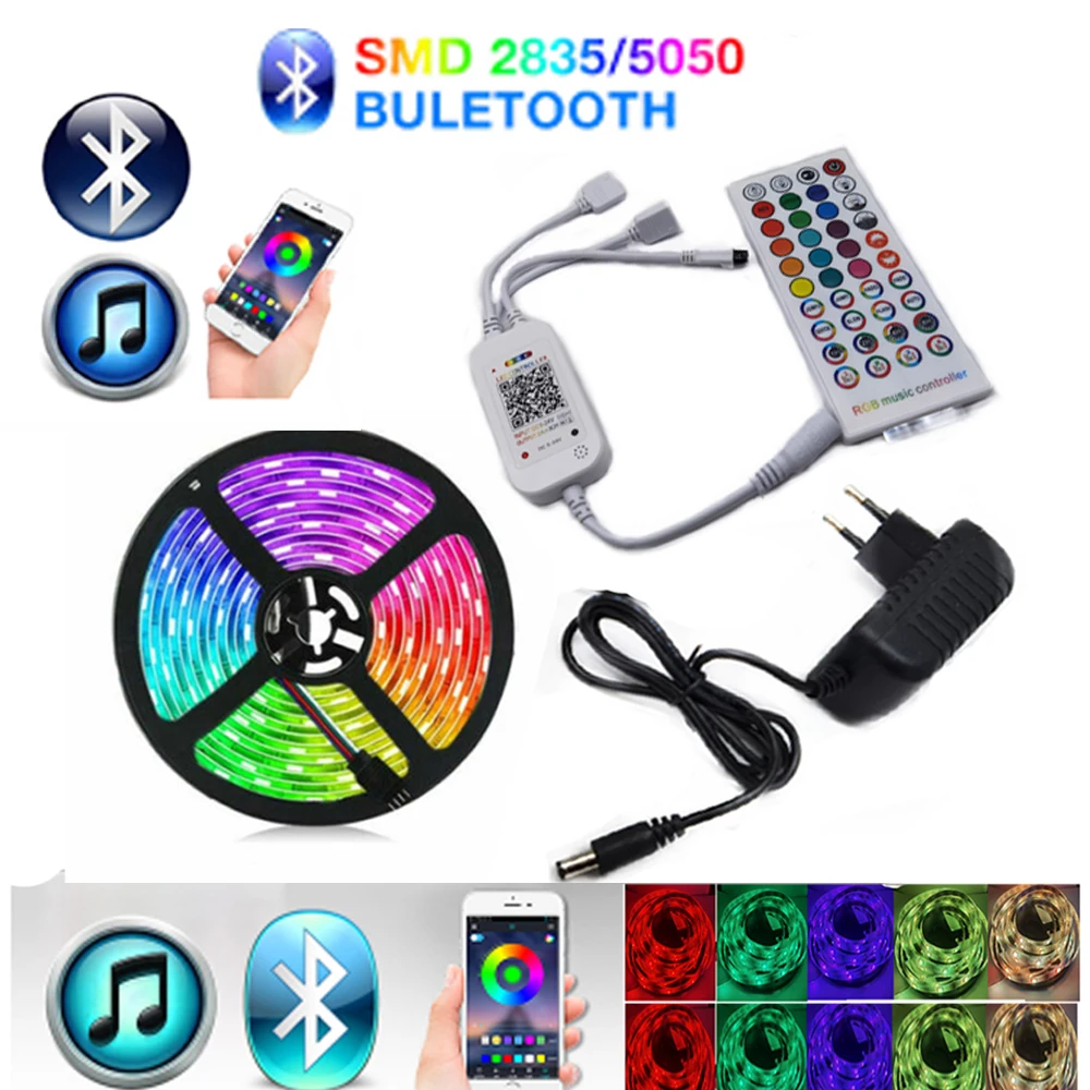 5 м 10 светодиодный светильник DC 12 В SMD 5050 RGB s полоса Гибкая лента Светодиодная Bluetooth