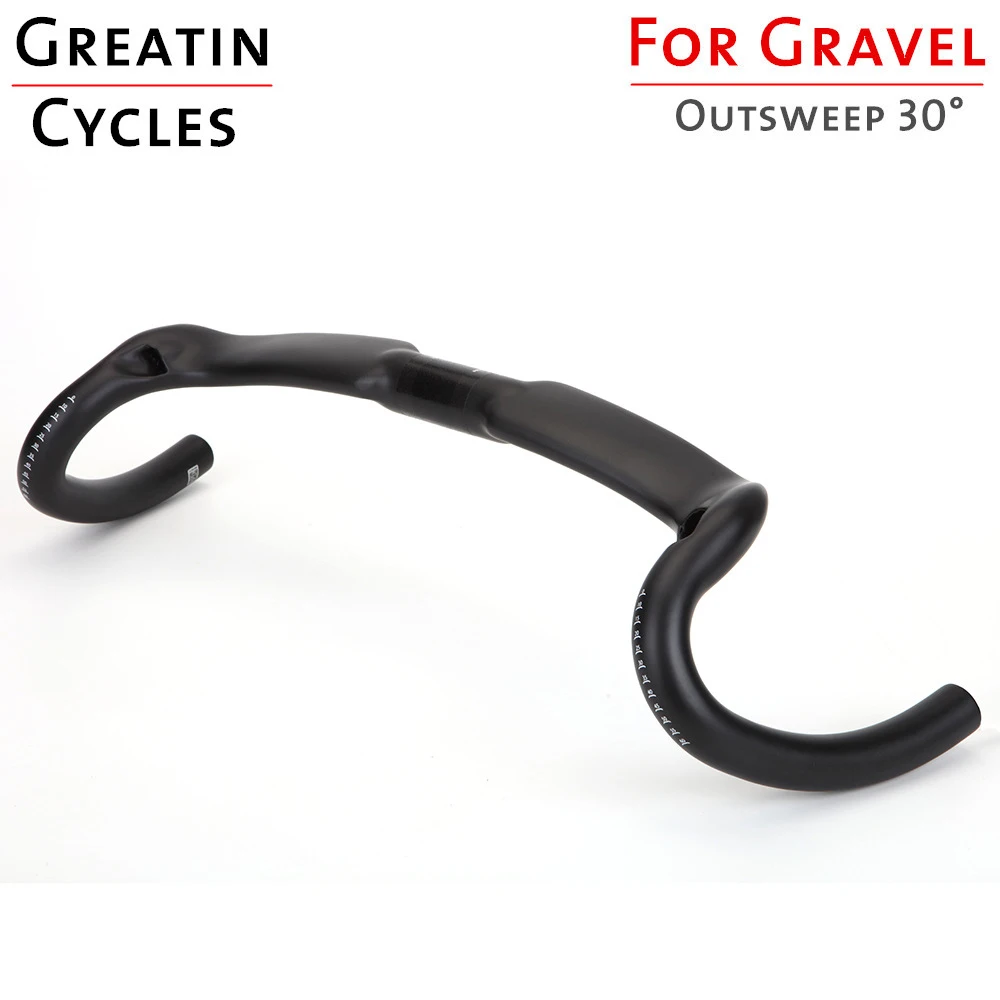 

New Carbon Gravel Handlebar Big Flare Bar Cyclocross Road Bike Handlebars Size 510/530/550mm Carbon Fiber Bicycle Handlebar