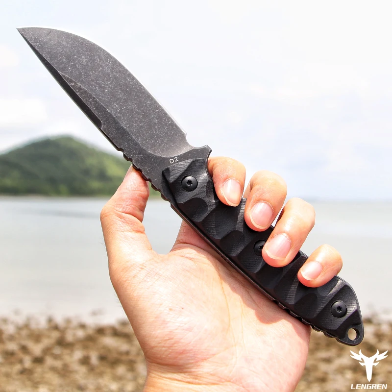 Lengran D2steel нож с фиксированным лезвием боевой G10 Ручка инструмент для выживания в природе тактические ножи охотничий нож