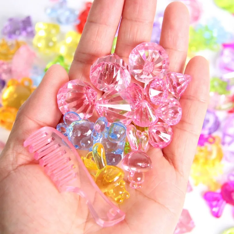 Креативный DIY из бисера детский драгоценный камень игрушка игровой дом сокровище Охота игра реквизит клип кукла машина материал комплект
