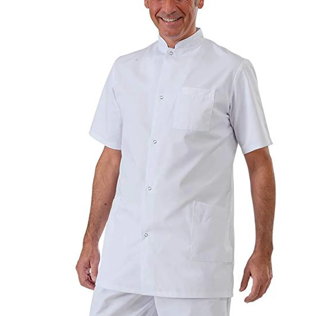 Рубашки для пары однотонная рабочая одежда медсестры свободные белые рубашки с