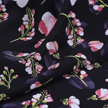 Натуральная шелковая ткань 114 см в ширину 16 мм цветочный узор тутового цвета настоящая печатная ткань