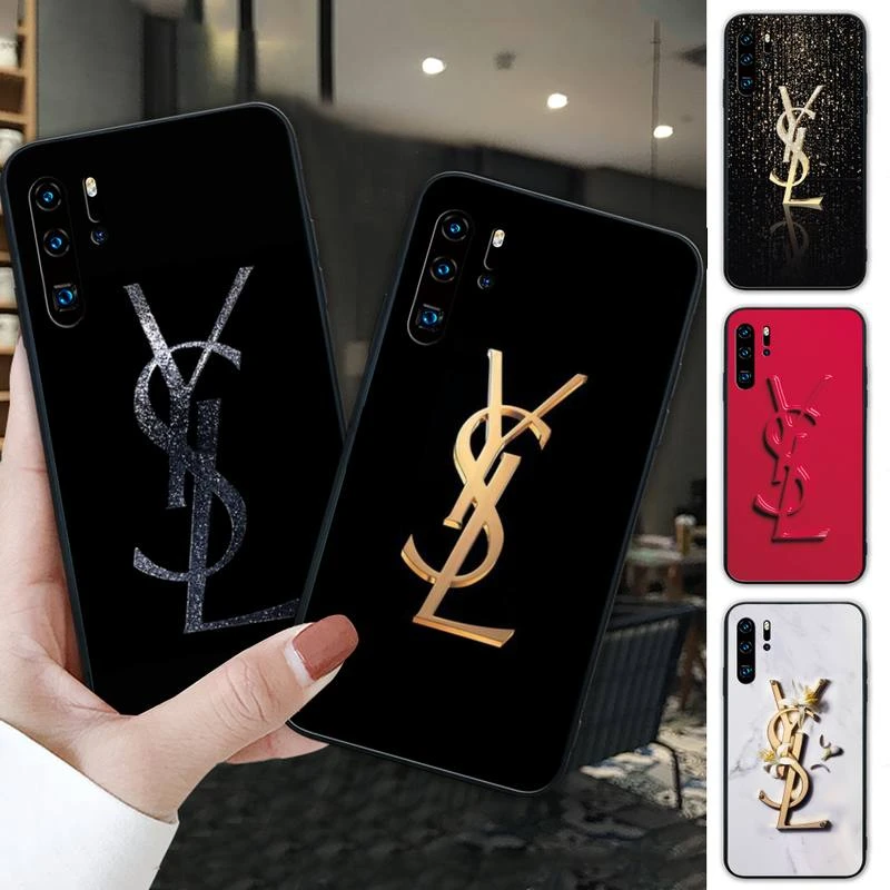 Luxury Brand Ysl Black Soft Phone Case Cover For Huawei P9 Lite 16 17 P 10 P Pro P30 P40 Lite P Smart 19 Funda Mobile Phone Cases Covers Aliexpress