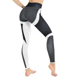 Леггинсы для фитнеса Геометрическая цифровая печать Йога Брюки Высокая талия и бедра дышащие брюки полиэстер женские Леггинсы спортивные