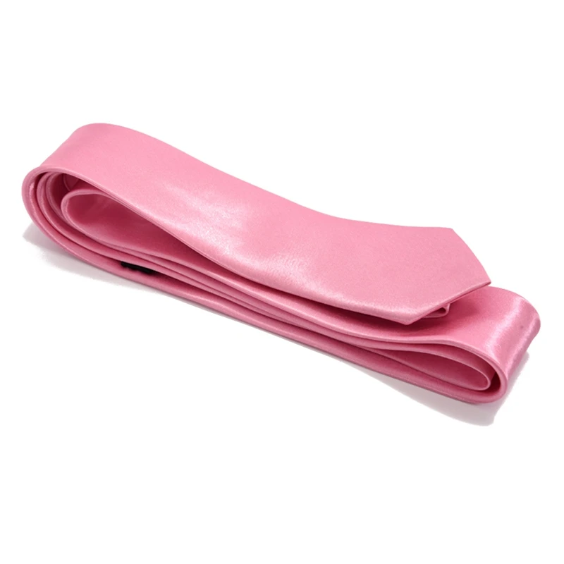 

Unisex Casual Necktie Skinny Slim Narrow Neck Tie - Solid Pink