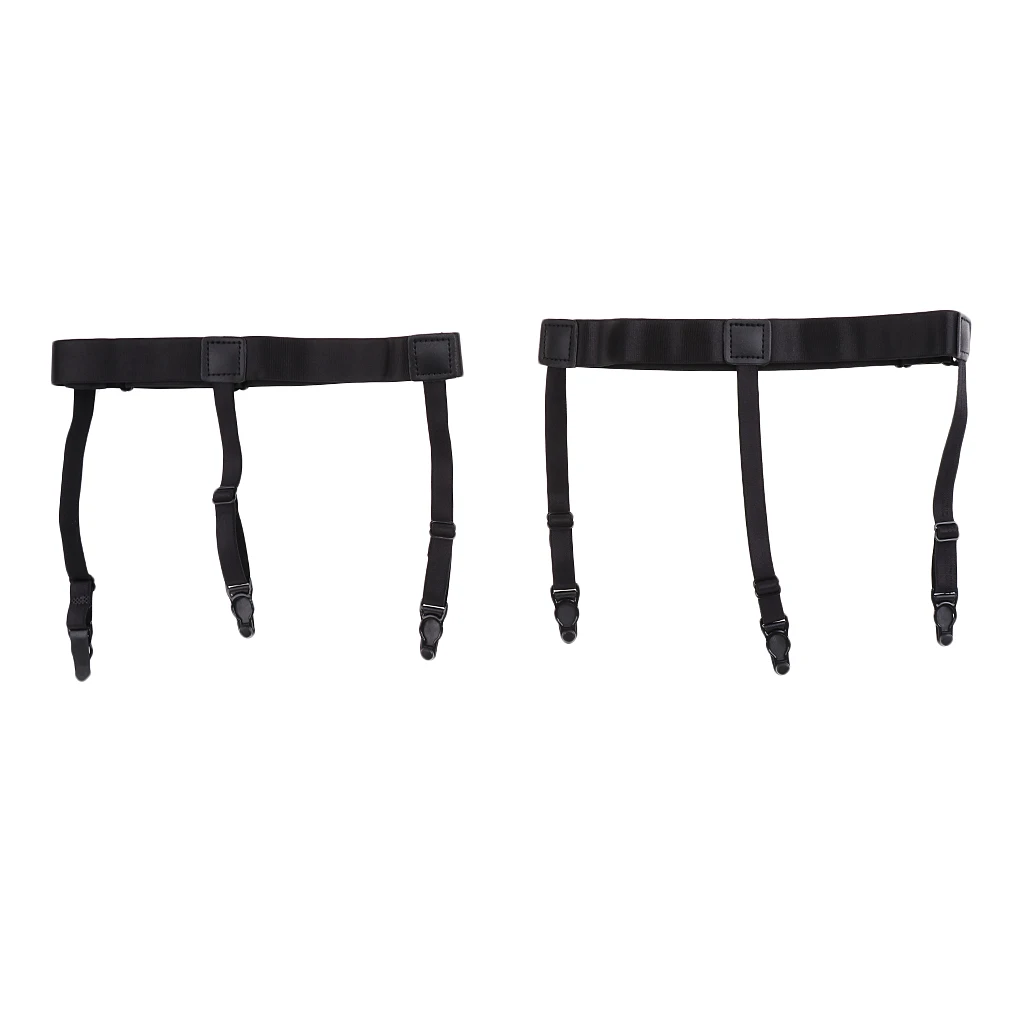 2Pcs Men\'s Shirt Stay Shirt Holder Garter Belt Clamp Clip Non-slip Suspender