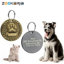 Free Engraving Custom Engraved Dog ID Tag Anti-lost NameplateStainless Steel Dogs Name Tags Personalized Pet Accessories