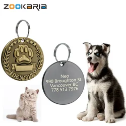 Free Engraving Custom Engraved Dog ID Tag Anti-lost NameplateStainless Steel Dogs Name Tags Personalized  Pet Accessories