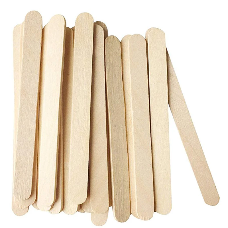100Pcs/Set Popsicle Sticks Natural Wooden Pop 11.4CM Length Wood Craft Ice Cream Popsicl Accesorios | Дом и сад