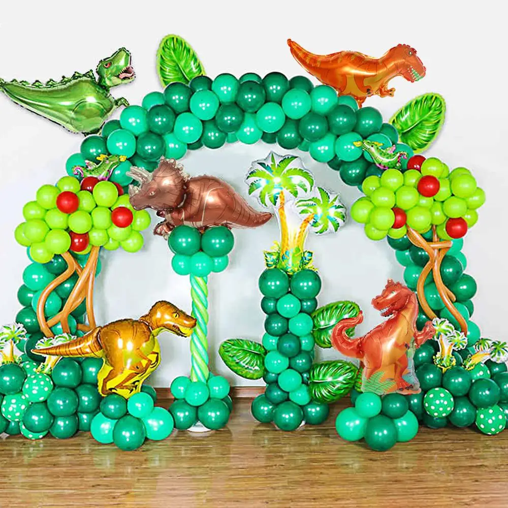 Зеленый фольгированный шар тропический шар с днем рождения Детские джунгли воздушные шарики в виде животных сафари динозавр балон Юрского периода мир вечерние Balon