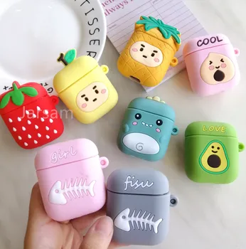 

Cartoon fruit horse Wireless Earphone Case For AirPods 2 Silicone Charging Headphones Cases For Airpods Protective Cover
