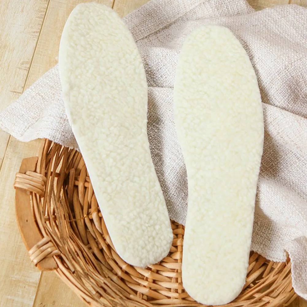 Men Women Unisex Winter Warm Comfortable Soft Wool Shoe Insole Pad Size 36-46 