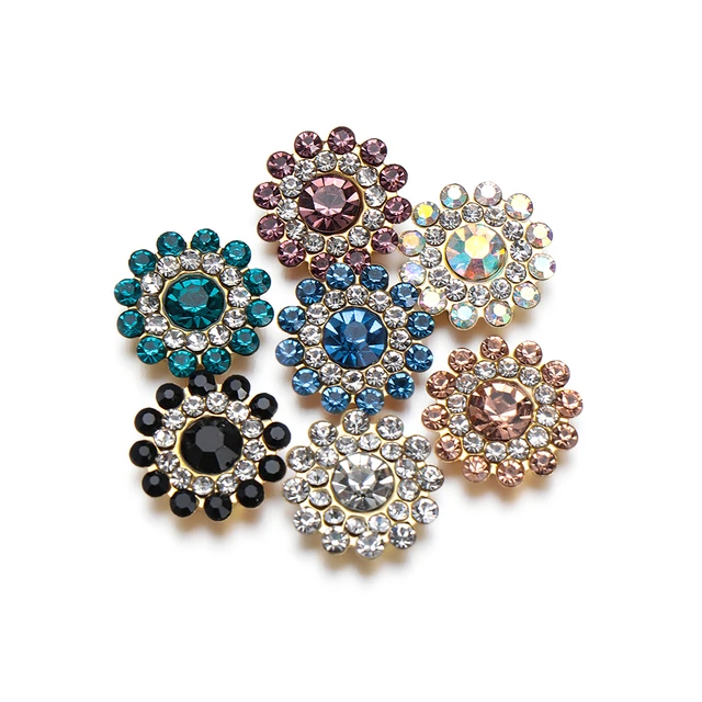 10pcs Flower Shape Rhinestone Buttons, Sew on Flower Embellishments,  Crystal Glass Beads Buttons, Exquisite DIY Sew On Rhinestone Buttons for  Jewelry