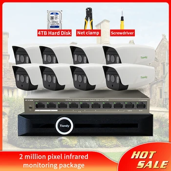 

LSVision HD POE NVR Kits 2million pixel infrared monitoring package Video Surveillance System Set HDD P2P HDMI