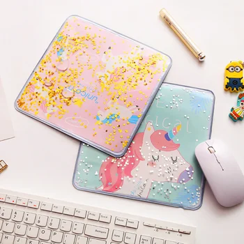 

Bling Mouse Pad Cute Unique Unicorn Drift Sand Non-Slip Square Game Mouse Keyboard Pads Mats Waterproof Computer Cushion for Hom