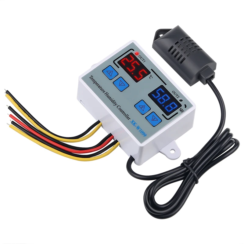 XK-W1099 Dual Digital Thermostat Humidistat Egg Incubator Temperature Humidity Controller Regulator Thermometer Hygrometer