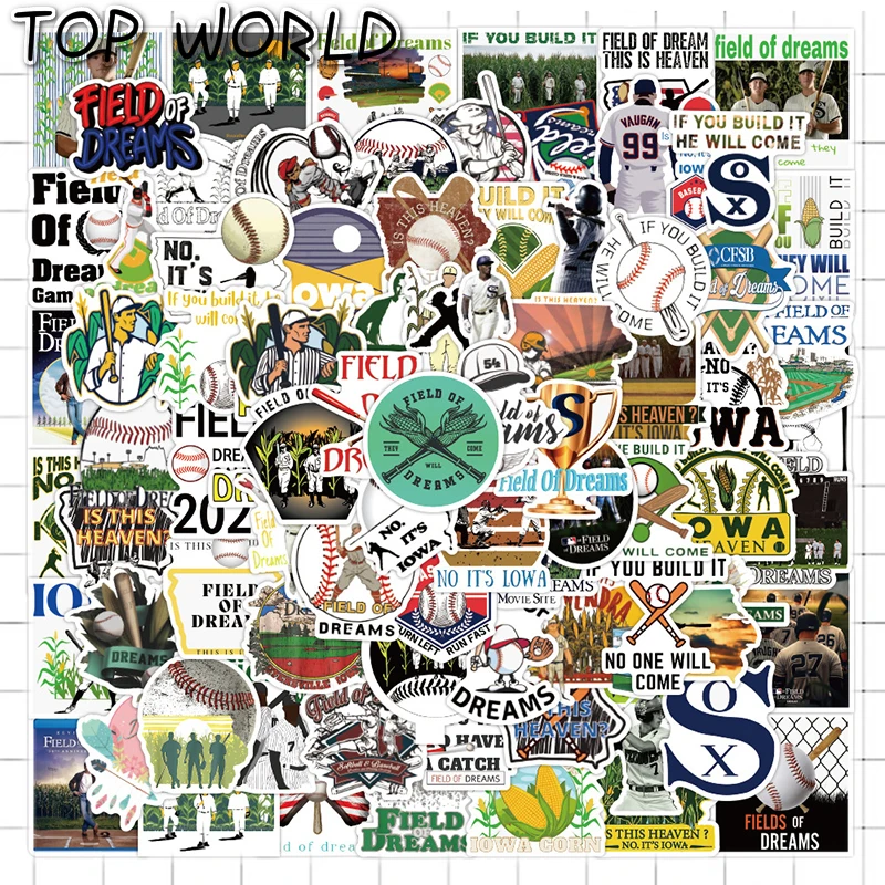 10/50Pcs/set Field Of Dreams Classic Movie Cartoon Mix Pvc Waterproof Stickers For Luggage Diy Laptop Skateboard Case Suitcase