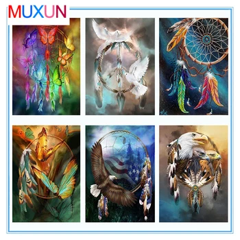 

Full Drill Animal 5D Diamond Painting Dreamcatcher Wolf Diamond Embroidery 3D Diamond Mosaic Cross Stitch Home Wall Decor Ep265