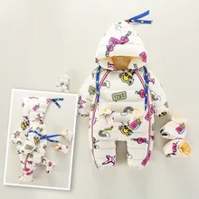 На возраст от 0 до 24 месяцев; для русской зимы зимний комбинезон для маленьких мальчиков детская куртка одежда для малышей Девочки, мальчики, дети, комбинезон, комплекты теплой детской одежды